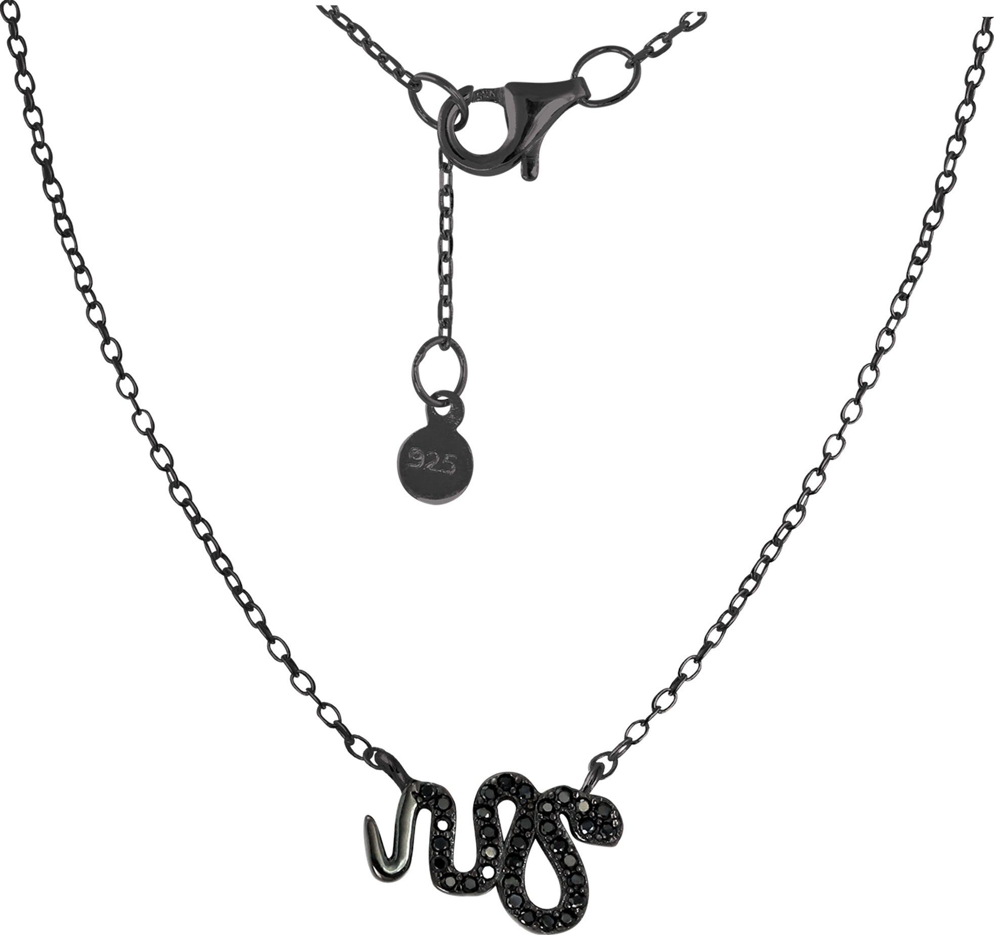 SilberDream Silberkette SilberDream Zirkonia Schlange Halskette (Halskette), Halsketten (Schlange) ca. 44cm, 925 Sterling Silber, Farbe: schwarz