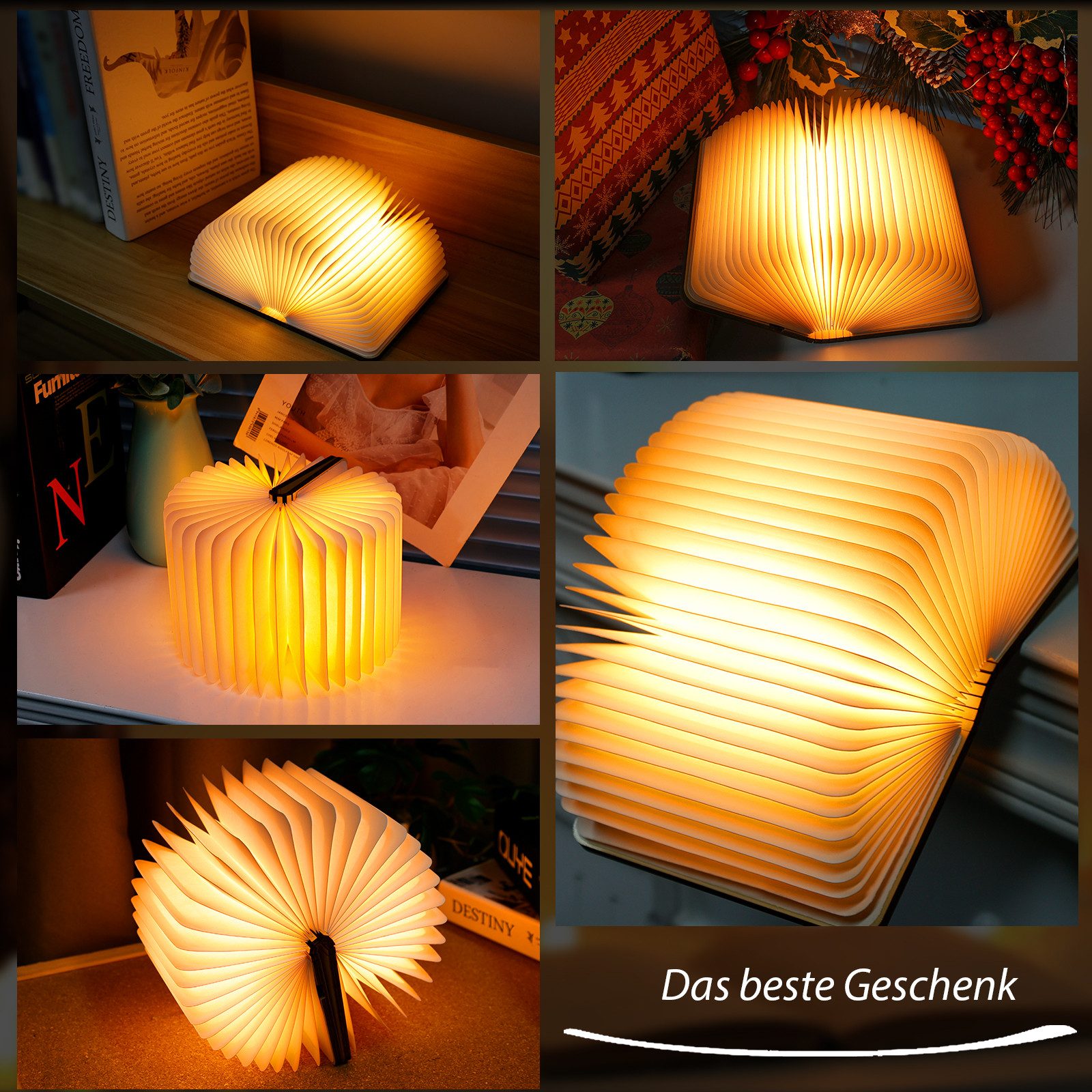 skelo LED Schreibtischlampe Buchlampe LED, Faltbare Buch Licht 2500mAh Aufladbare USB-C Warmweiß, buchlampe, led buchlampe faltbar, Warmweißes Buch Lampe, Berührungsschalter, 500lm, Nachttischlampe Nachtlicht, Home Decor