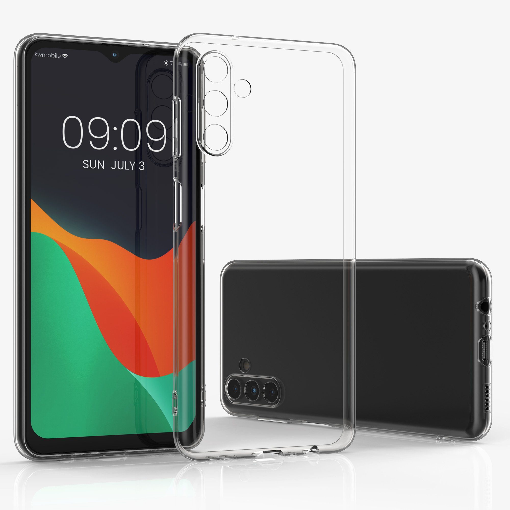 kwmobile Handyhülle Hülle für Samsung Galaxy A04s, Silikon Handyhülle transparent - Handy Case gummiert