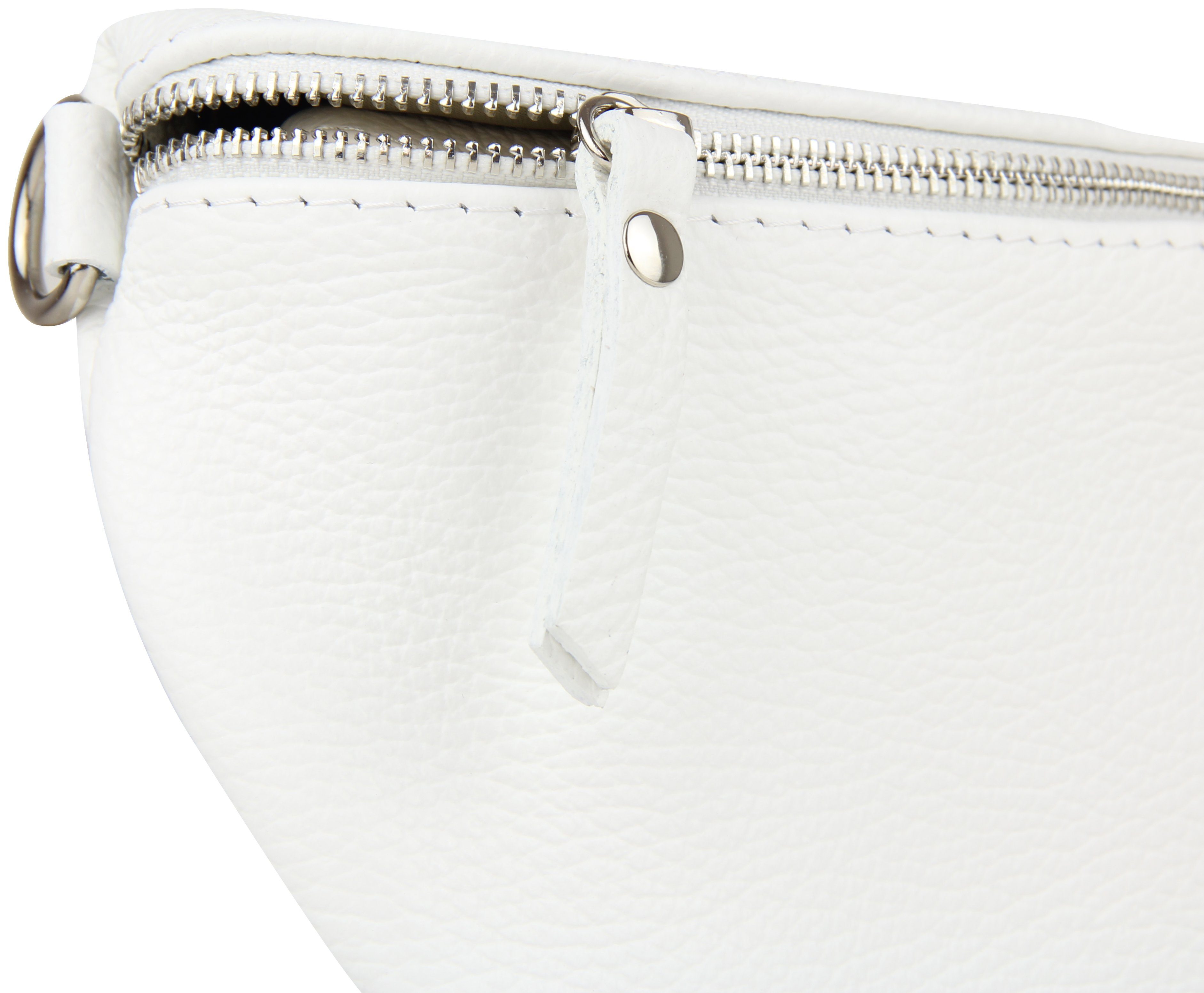 Frentree Umhängetasche Damen aus Echtleder, Made in Italy, Crossbody Schulter/Bauchtasche, mit silbernem Reißverschluss, verstellbarer Schulterriemen, Größe Max – Bild 4 von 5