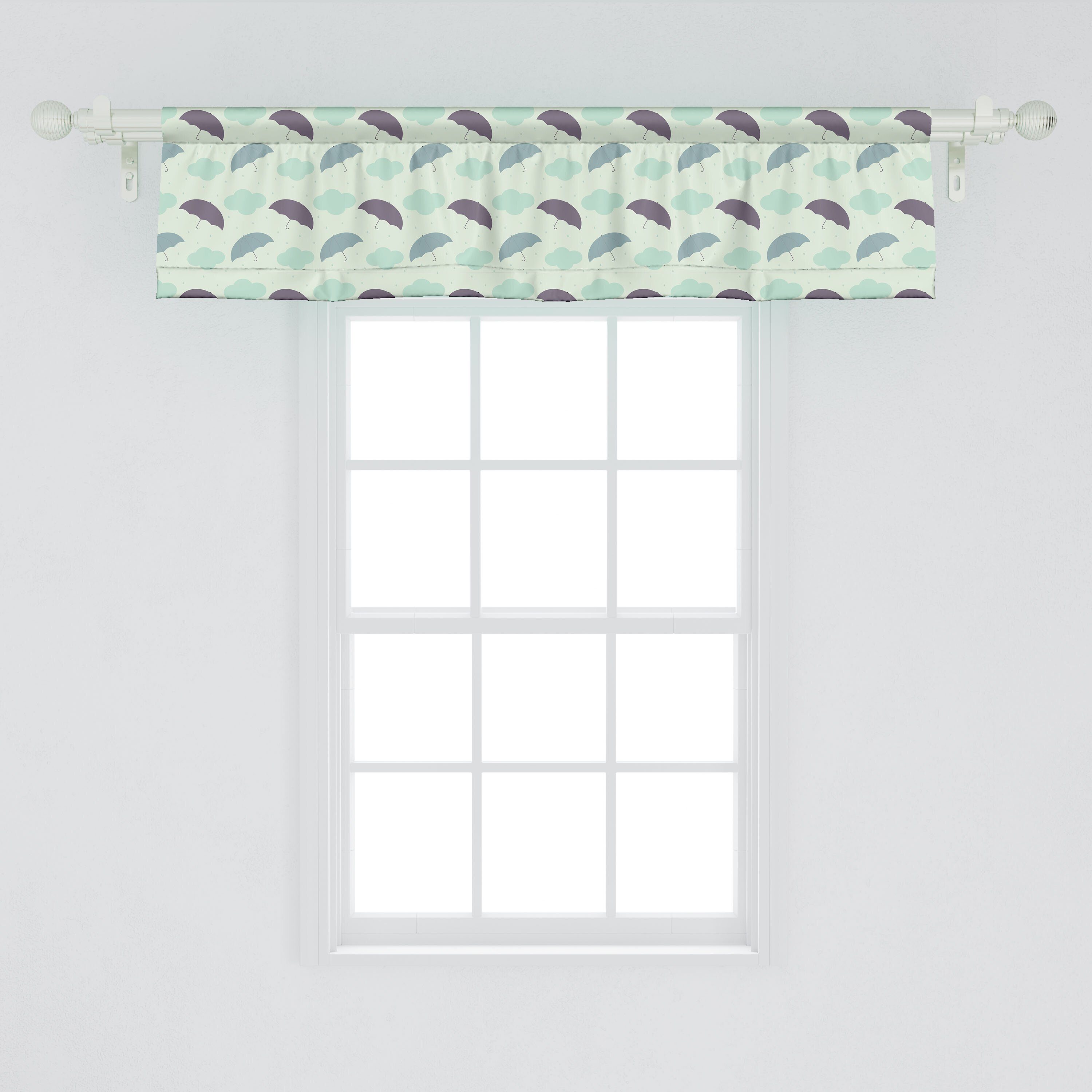 Schlafzimmer für Vorhang Volant mit Dekor Pastell und Scheibengardine Abakuhaus, Microfaser, Stangentasche, Sonnenschirme Regen Wolken Küche
