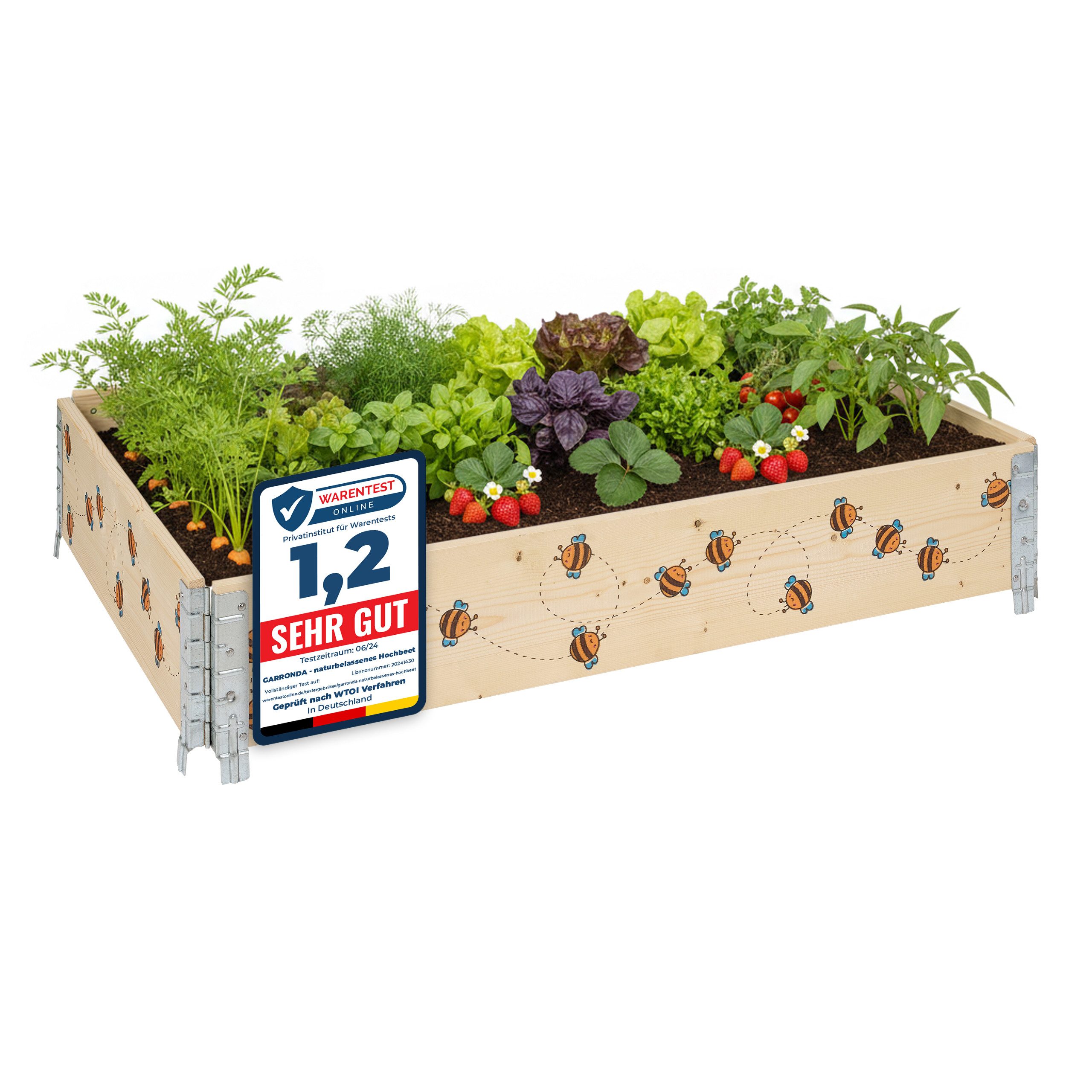 Garronda Hochbeet-Profil Holzaufsatzrahmen mit Print (ohne Palette) 120x80cm GD-0105 (1-St)