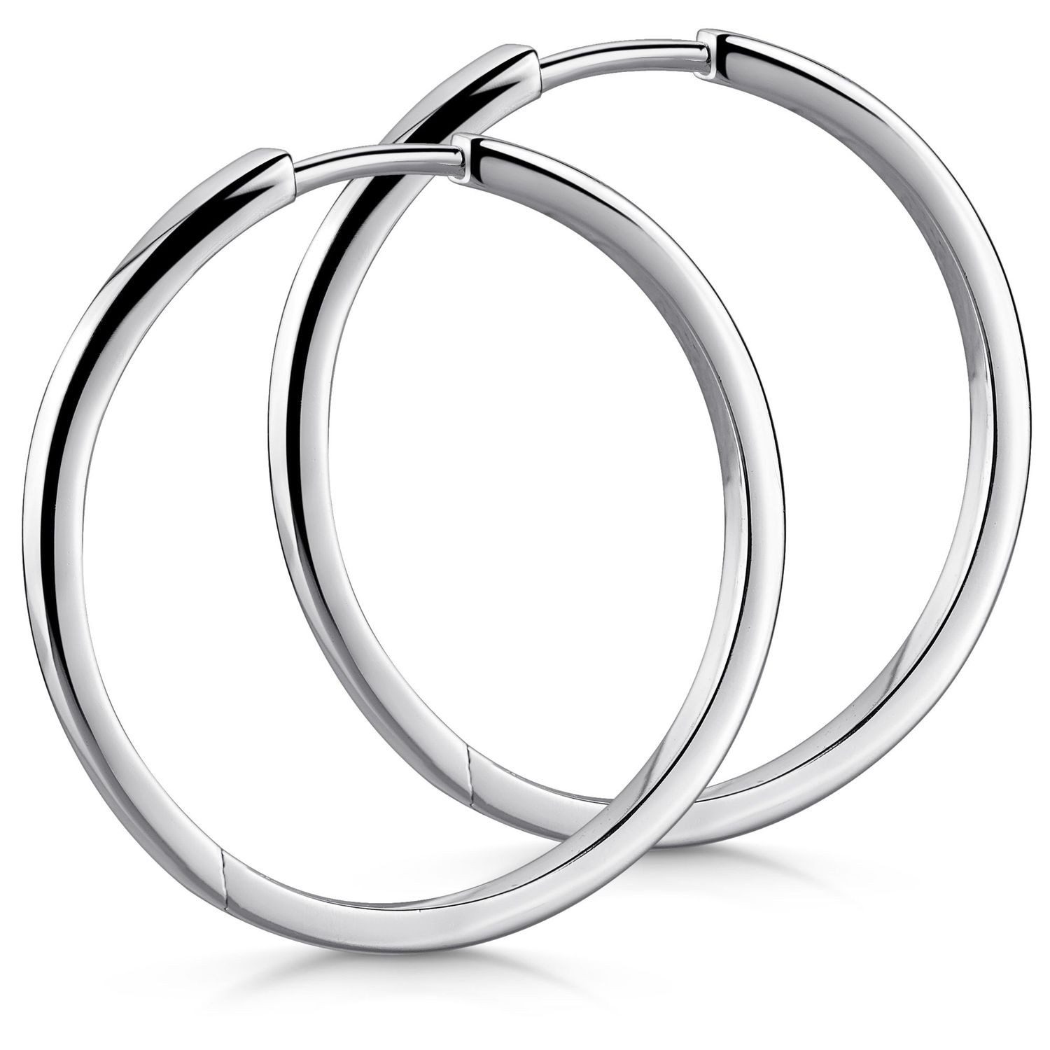 Materia Paar Creolen Damen Silber klassisch Ø26mm SO-428, 925 Sterling Silber, rhodiniert