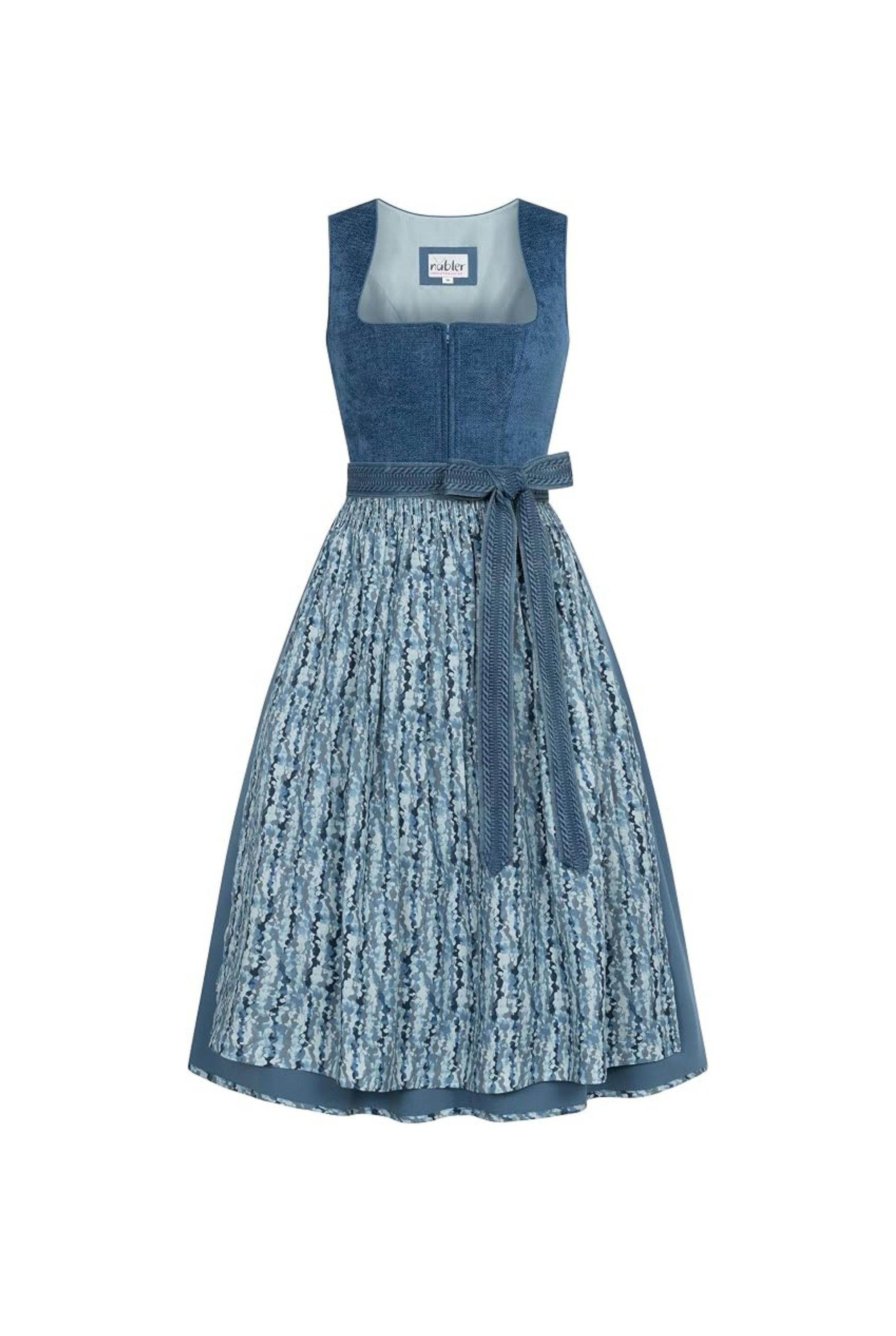 Nübler Dirndl Midi Dirndl Kalea in Kornblume von Nübler - Rocklänge 70 cm