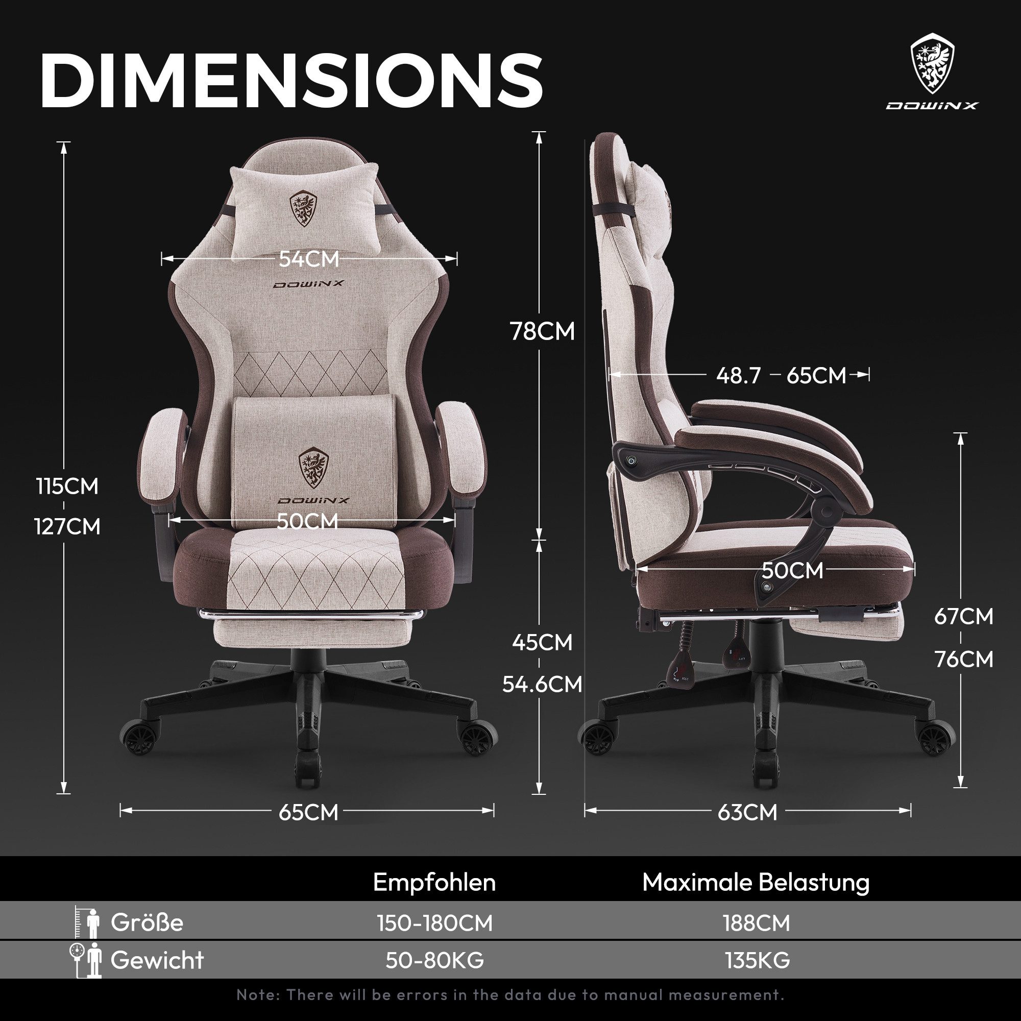 Dowinx Gaming-Stuhl Premium Gaming-Sessel mit Fußstütze und Lendenstütze (1 günstig online kaufen