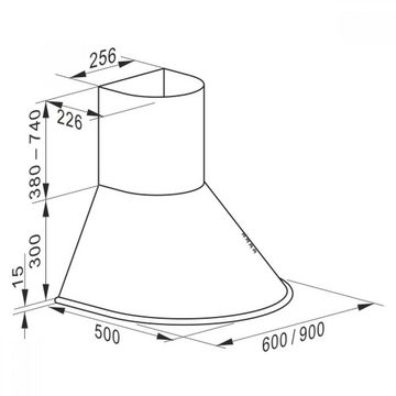 Kaiser Küchengeräte Wandhaube A 6423 ElfBE ECO, Dunstabzugshaube 60 cm mit Metallelementen