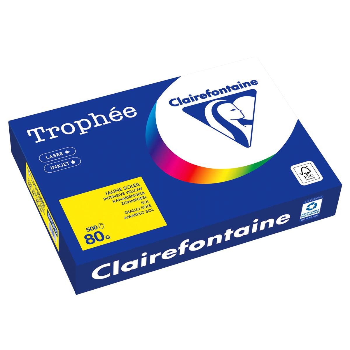 CLAIREFONTAINE Druckerpapier Trophée canariengelb DIN A4 80 qm 500 Blatt