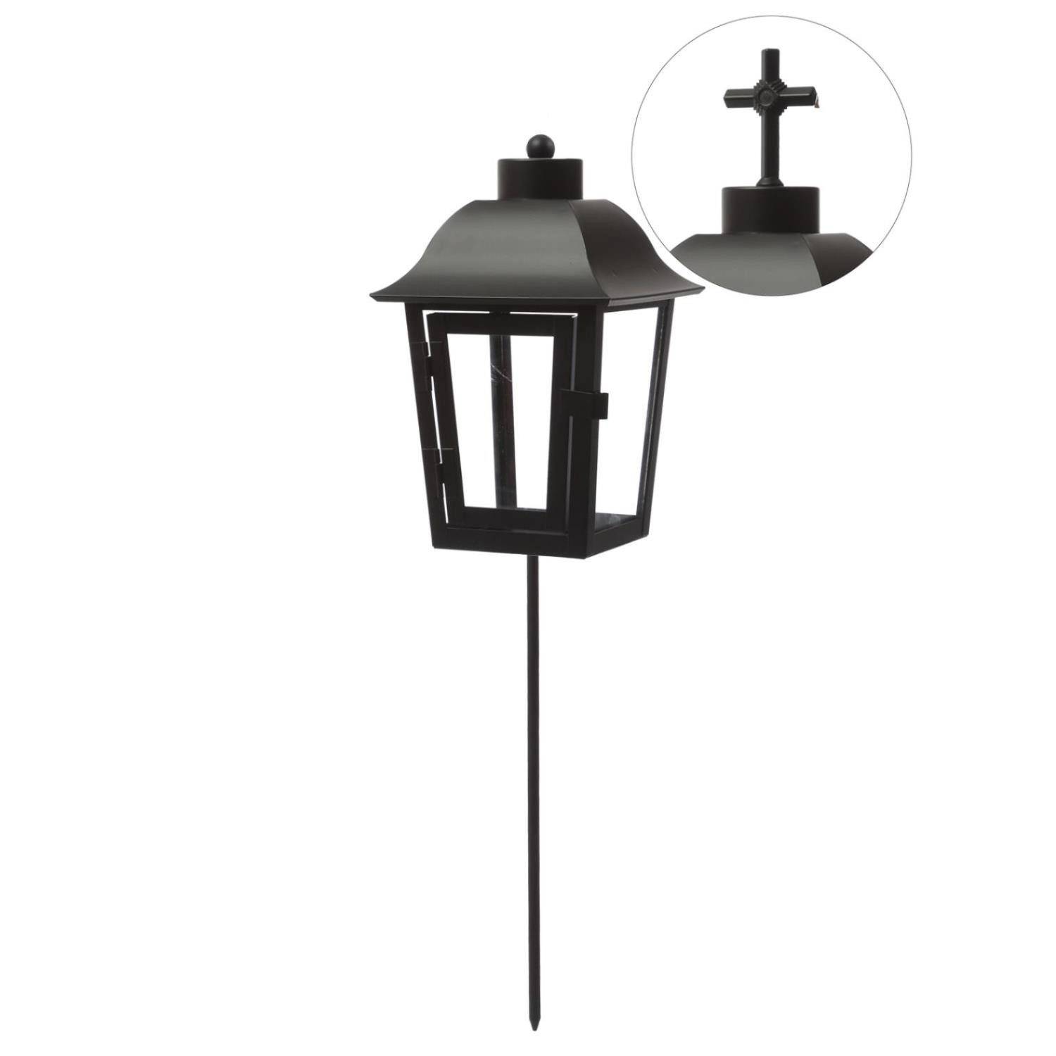 MARELIDA Laterne Grablaterne Grablicht 2 wechselbare Spitzen Grablampe schw günstig online kaufen