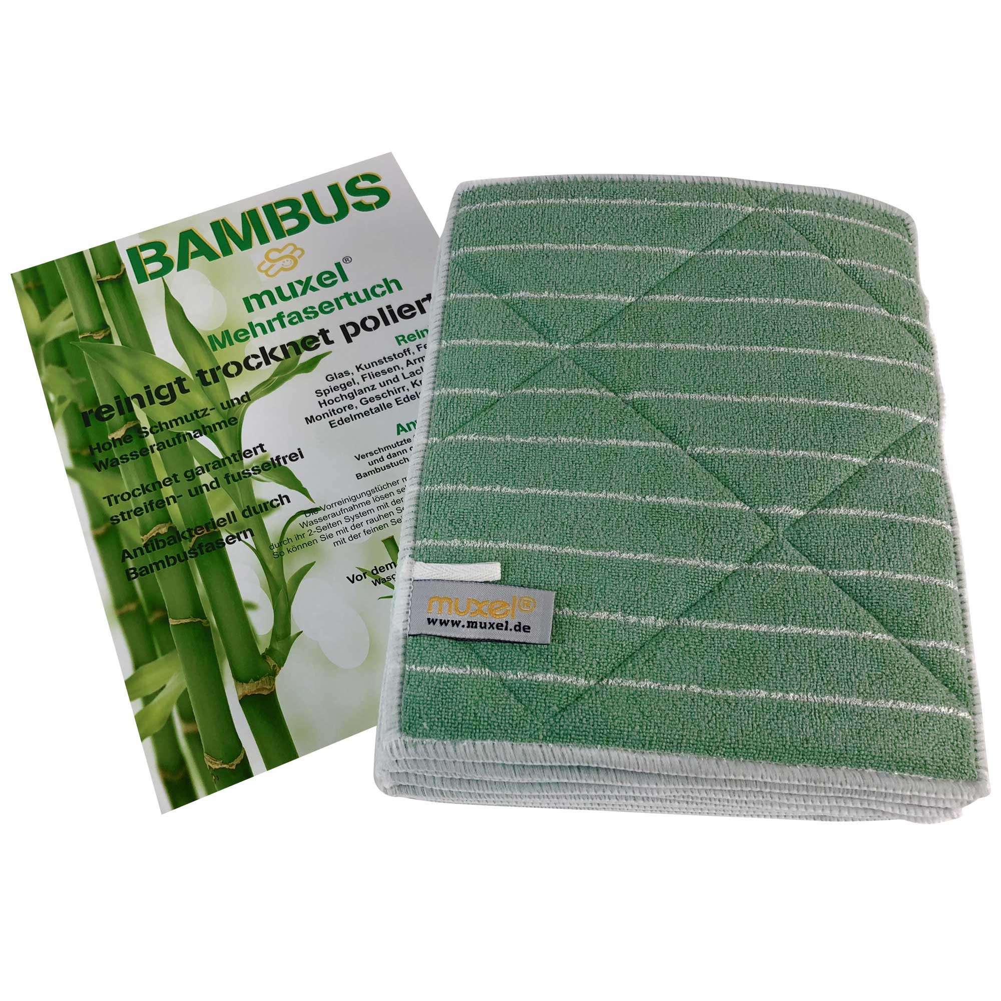 Muxel Mehrfaser Bambustuch- Vorreinigungs- 5er Set umweltbewusstes, hygienis Reinigungstuch (66% Polyester / 18% Viskose aus Bambus/ 16% Polyamid, 40)