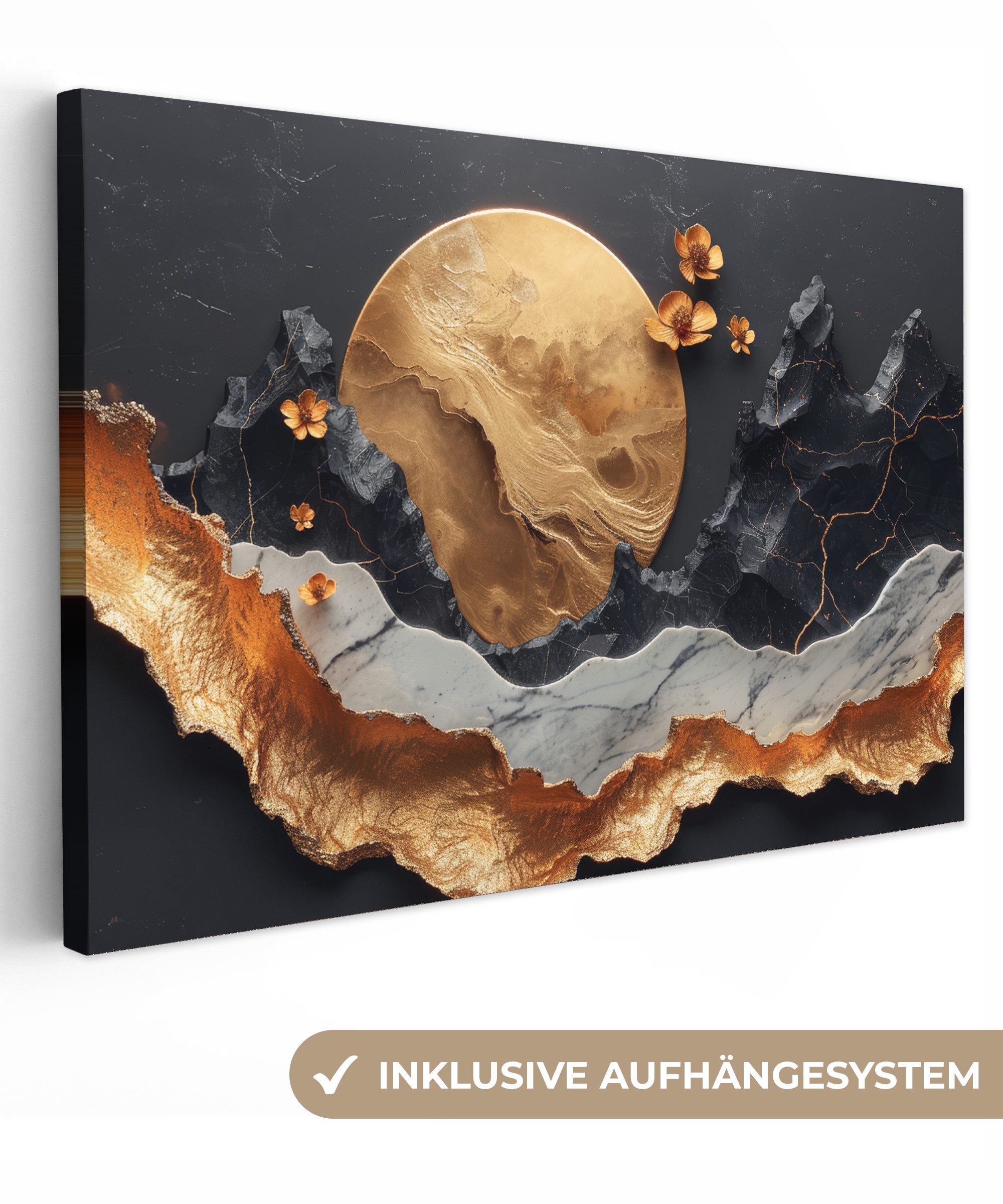 Leinwandbild Kunst - Gold - Modern - Abstrakt