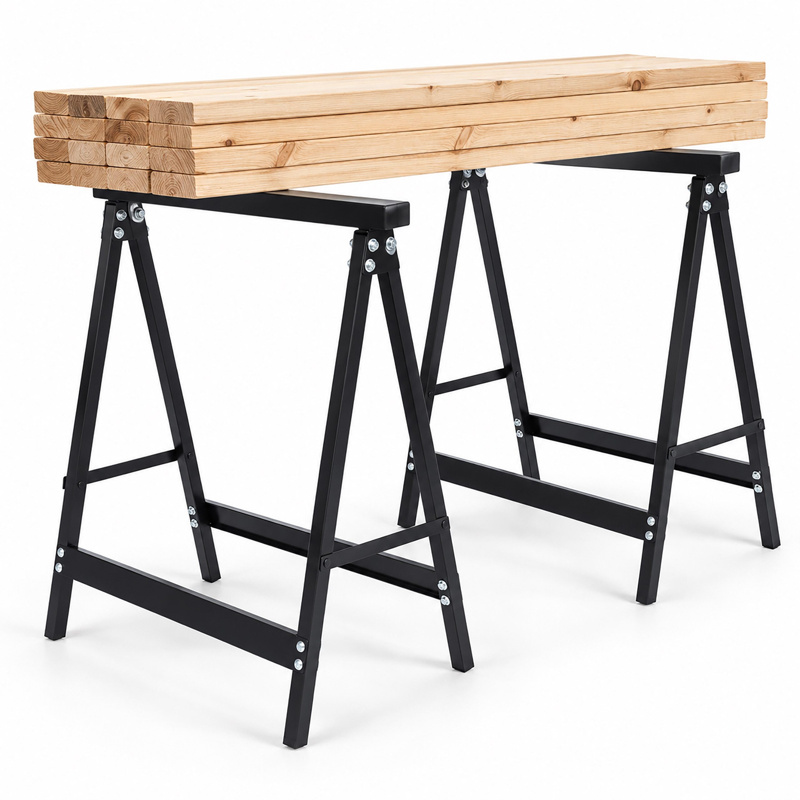 relaxdays Klappbock Arbeitsbock 2er Set, 100 kg max. Belastbarkeit, (2-St), schwarz