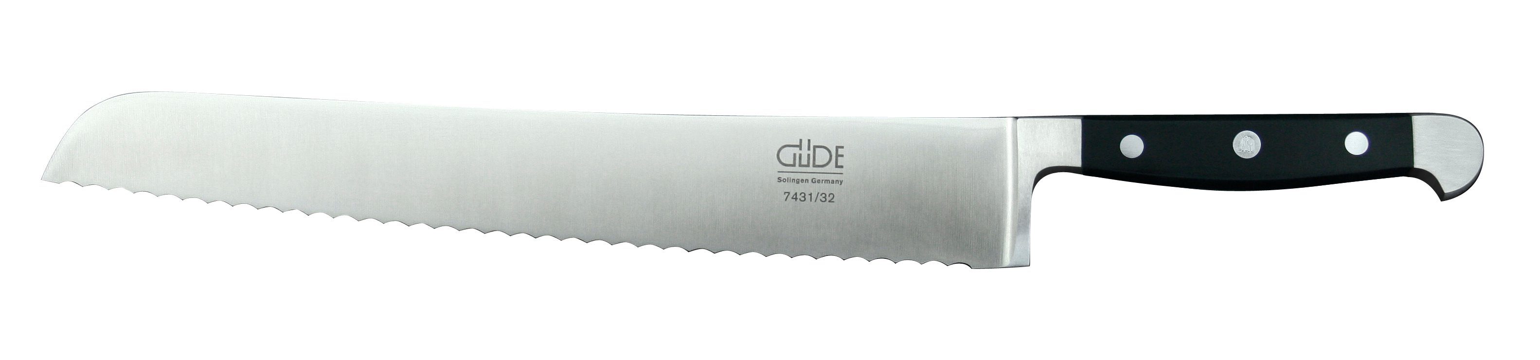 Güde Messer Solingen Brotmesser Alpha, 32 cm - CVM-Messerstahl - Griffschalen Hostaform