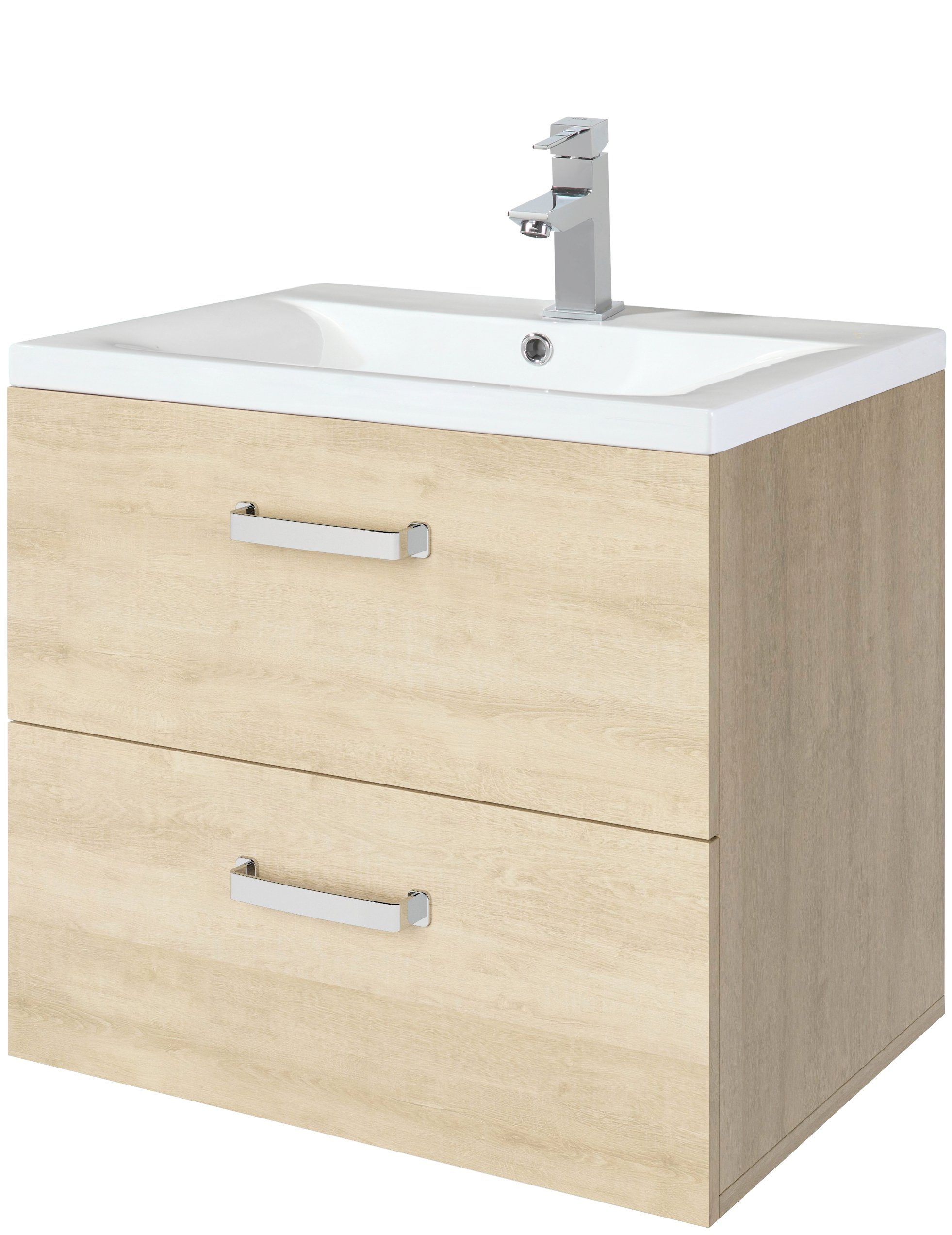 welltime Waschtisch Cosmo, BxTxH: 60x45x54 cm, Optik matt, mit Keramik Waschbecken