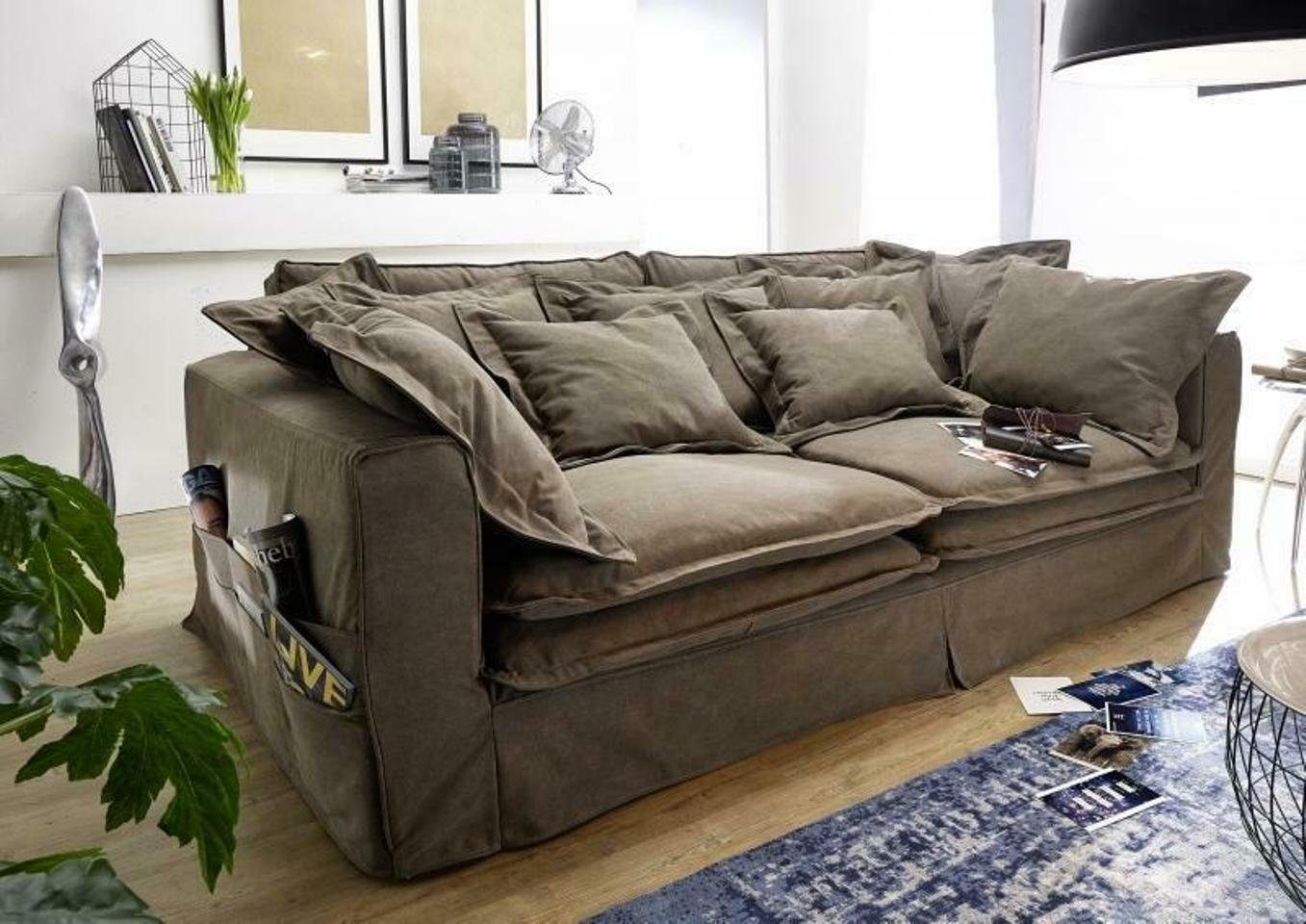 JVmoebel Sofa Braunes 4-Sitzer Sofa Stoffsofa Designer Couch Polster Viersitzer, Made in Europe