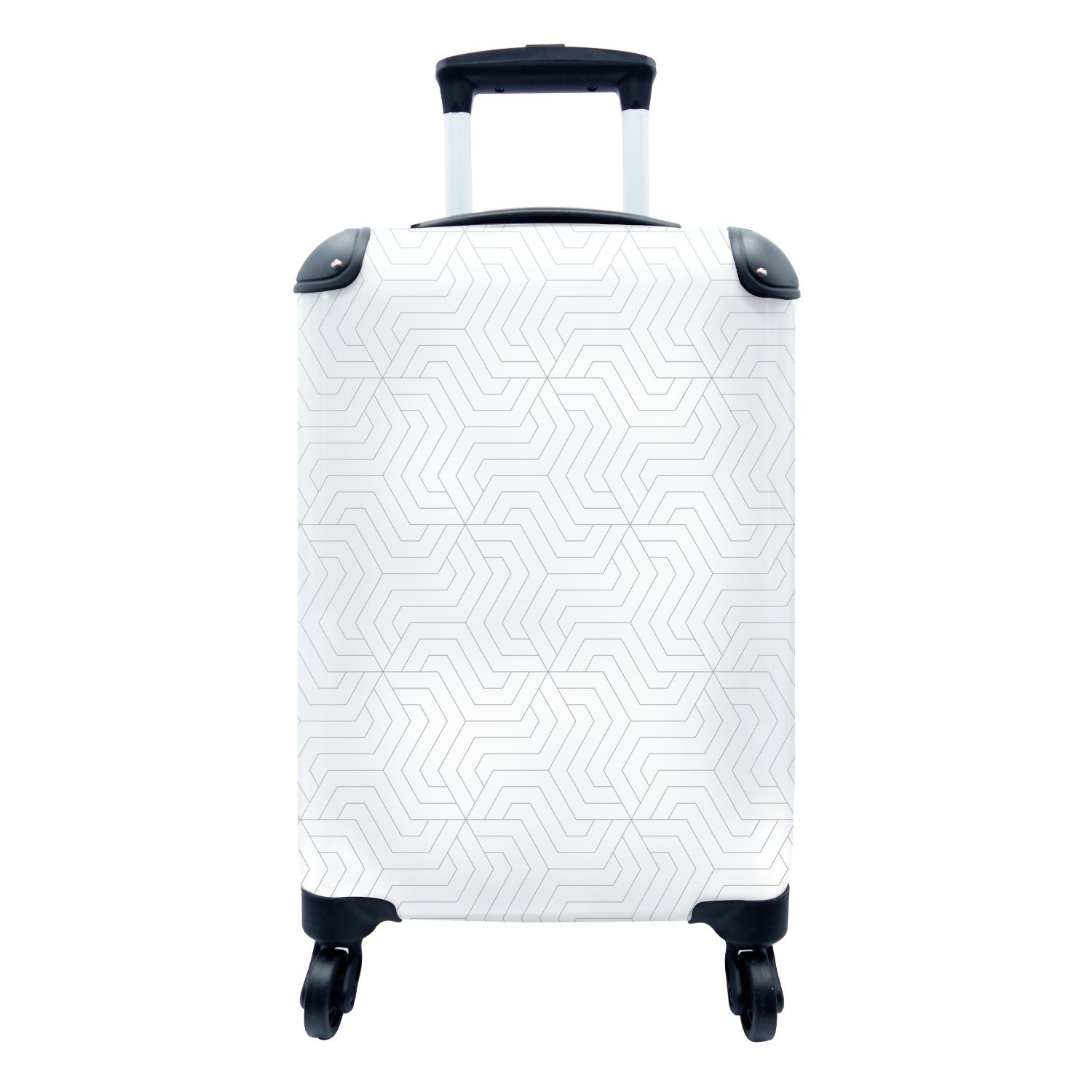 - Reisekoffer Trolley, Handgepäckkoffer 4 Muster rollen, für MuchoWow Reisetasche Ferien, Linie - mit Rollen, Handgepäck Farbe, Gestaltung -