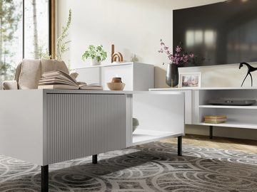 Beautysofa Kommode Modernes elegantes stilvolles großes RTV-Kabinett weiß Mia 06 (ABS-geschützte Kanten), B:150/H:50/T:41 cm, Möbel aus MDF-Platten