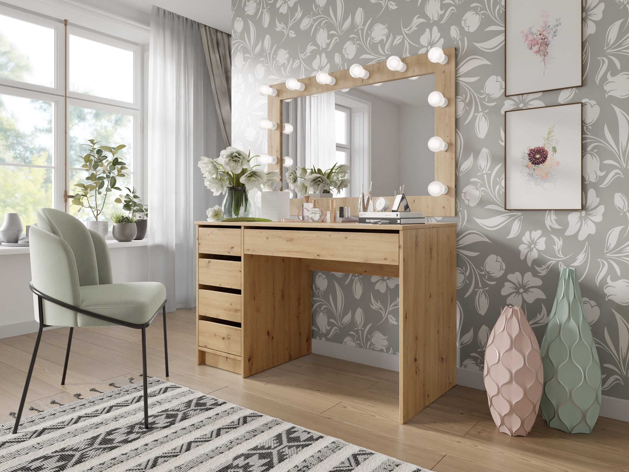 MIRJAN24 Schminktisch Ada (mit 5 Schubladen), Schreibtisch ist universell - günstig online kaufen