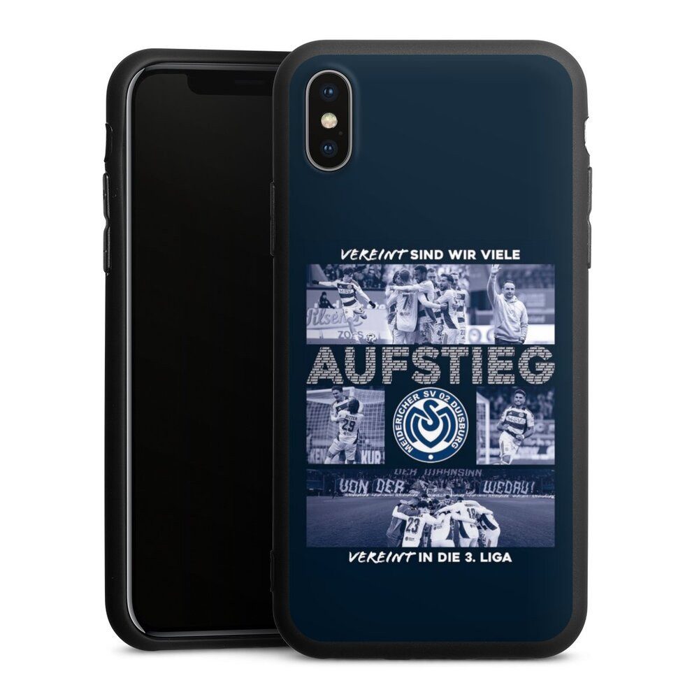 DeinDesign Handyhülle MSV Duisburg Aufstieg Offizielles Lizenzprodukt, Apple iPhone X Silikon Hülle Premium Case Handy Schutzhülle