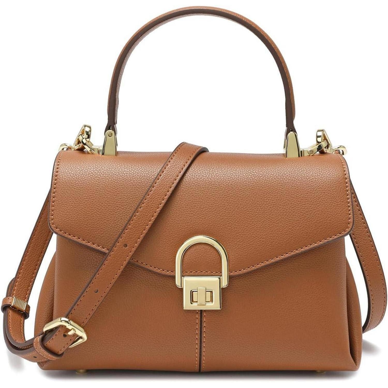 Handtasche Handtasche Umhängetasche Damen Leder Abnehmbar Schultergurt Braun