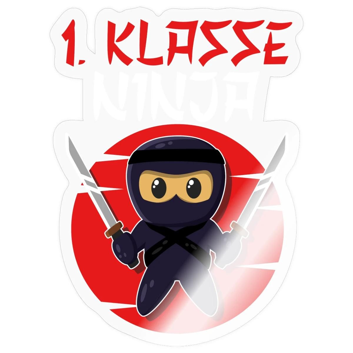 Spreadshirt Aufkleber Schulanfang 1. Klasse Ninja Geschenk Für Erstklässler Sticker Aufklebe