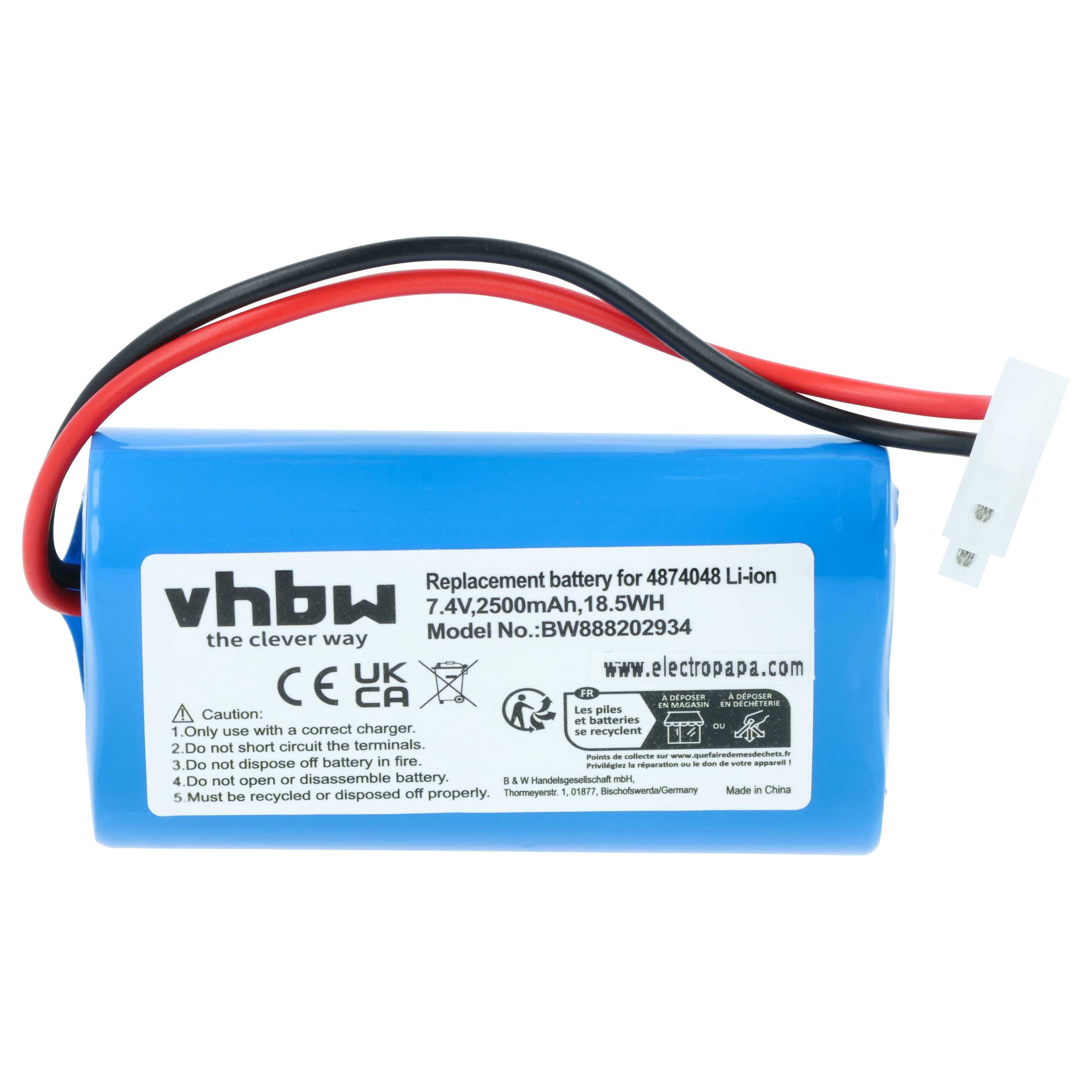 vhbw Akku passend für Severin Chill AH 7914, HV 7144 Handstaubsauger (2500 Staubsauger-Akku Akku Li-Ion 2500 mAh (7,4 V, 1 St), Leistungsfähiger Austausch-Akku für Ihren Staubsauger