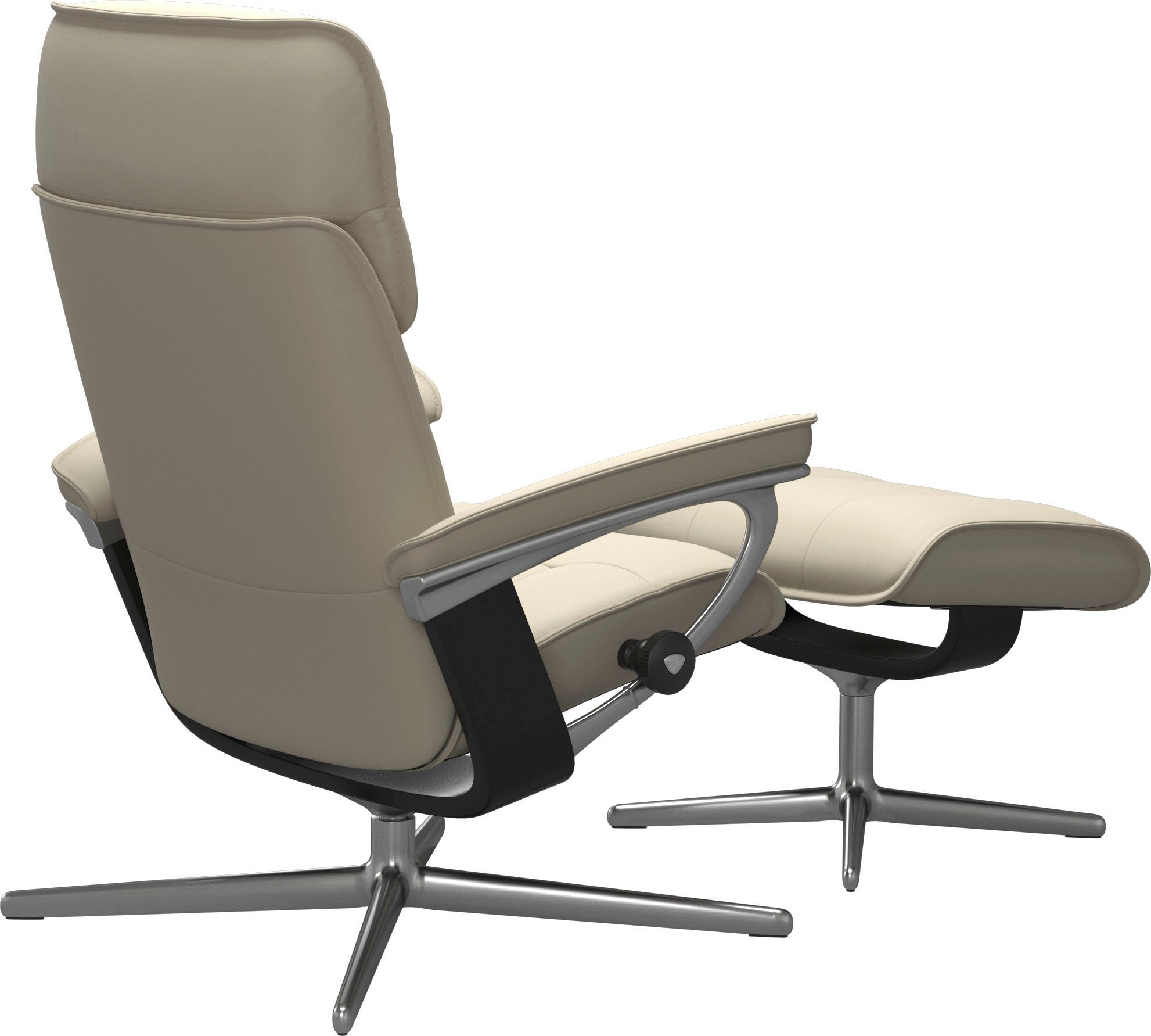 Stressless® Relaxsessel Admiral (Set, Relaxsessel inkl. Hocker), mit Cross Base, Größe M & L, Holzakzent Schwarz