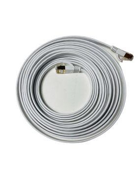 VaGo-Tools CAT7 Patchkabel Netzwerkkabel weiß 2m flach LAN-Kabel, RJ45, RJ45