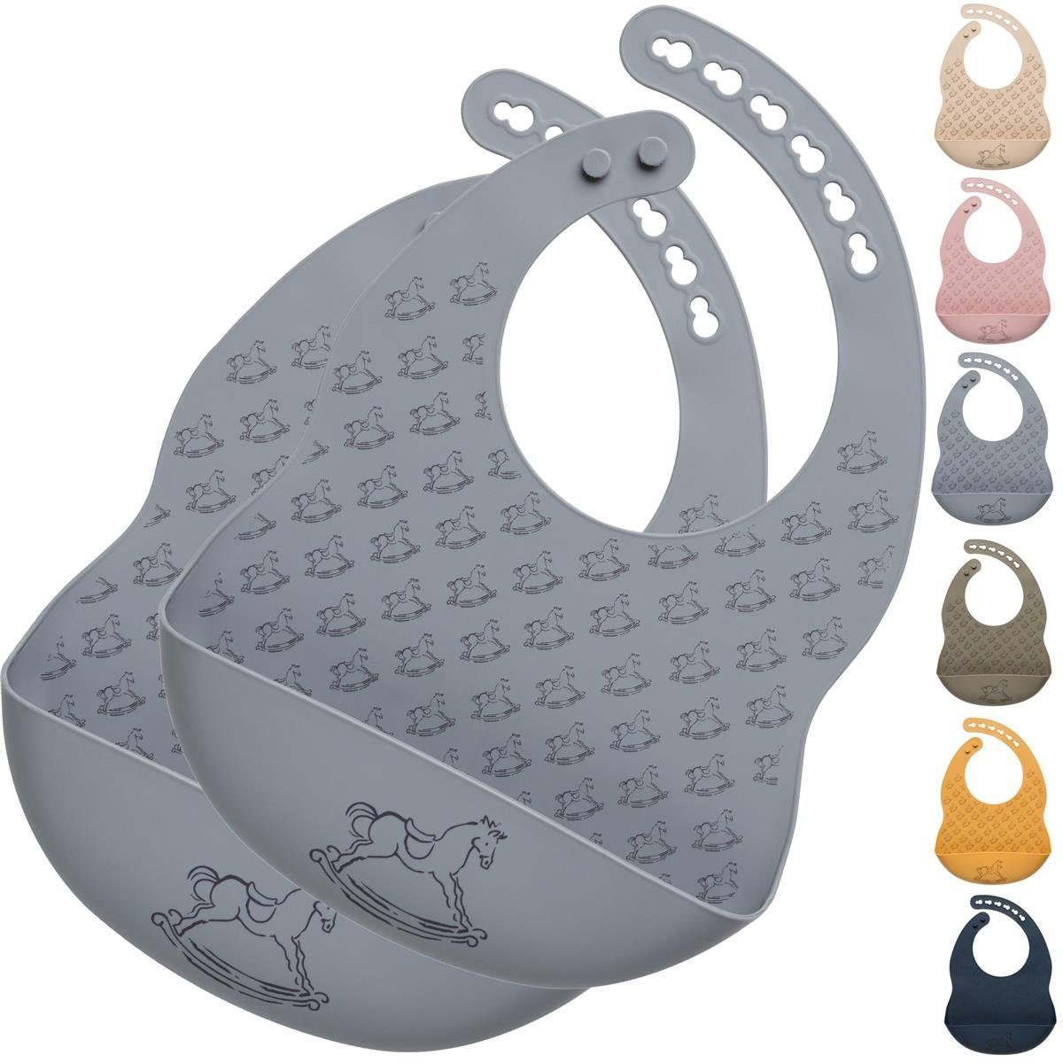 SEI Design Lätzchen 2 Stück Auffanglätzchen Baby Silikonlätzchen, (2-St., Silikonlätzchen), BPA/PVC/BPP-frei