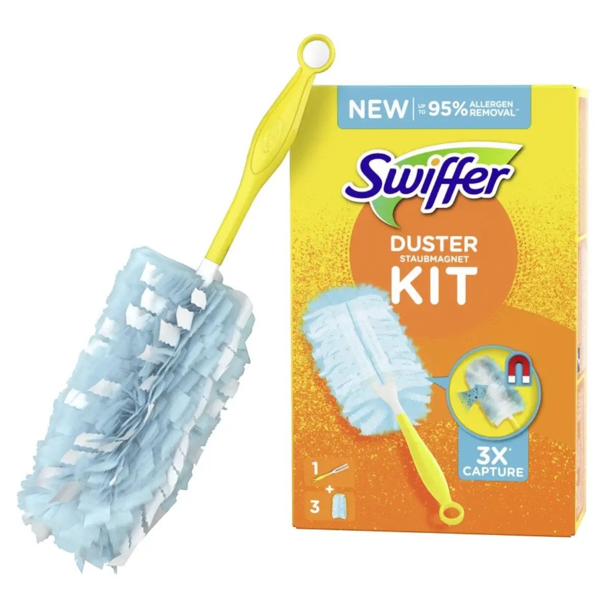 Swiffer Staubwedel SWIFFER Duster Handgriff + 3 Staubfangtücher