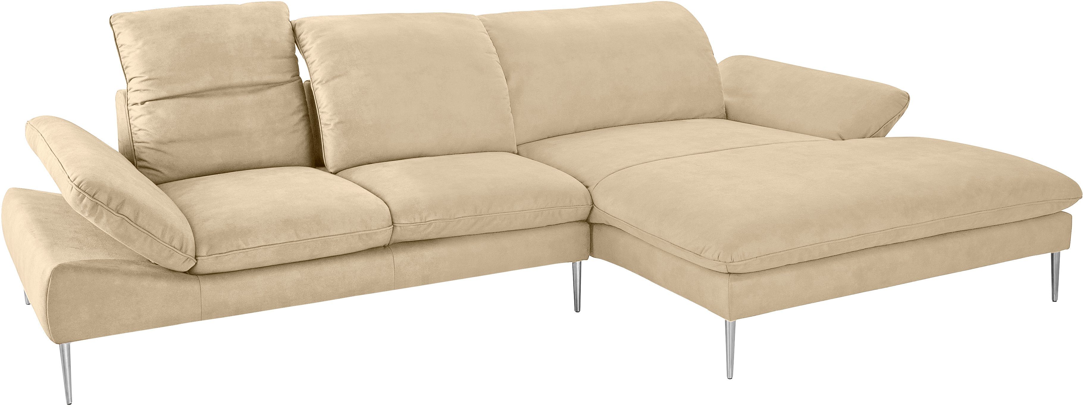 mit Sitztiefenverstellung, enjoy&MORE, Füße Chrom 340 Ecksofa Breite cm W.SCHILLIG glänzend,