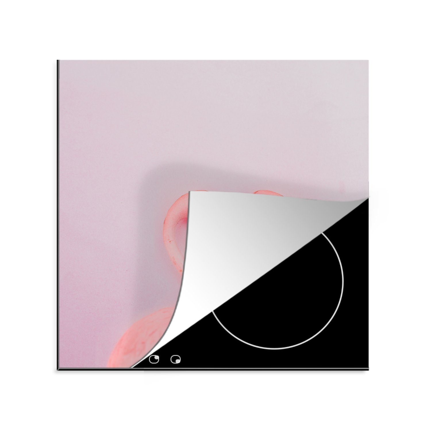 Ceranfeldabdeckung, für küche (1 tlg), 78x78 Flamingos, cm, Romantische Arbeitsplatte Herdblende-/Abdeckplatte Vinyl, MuchoWow