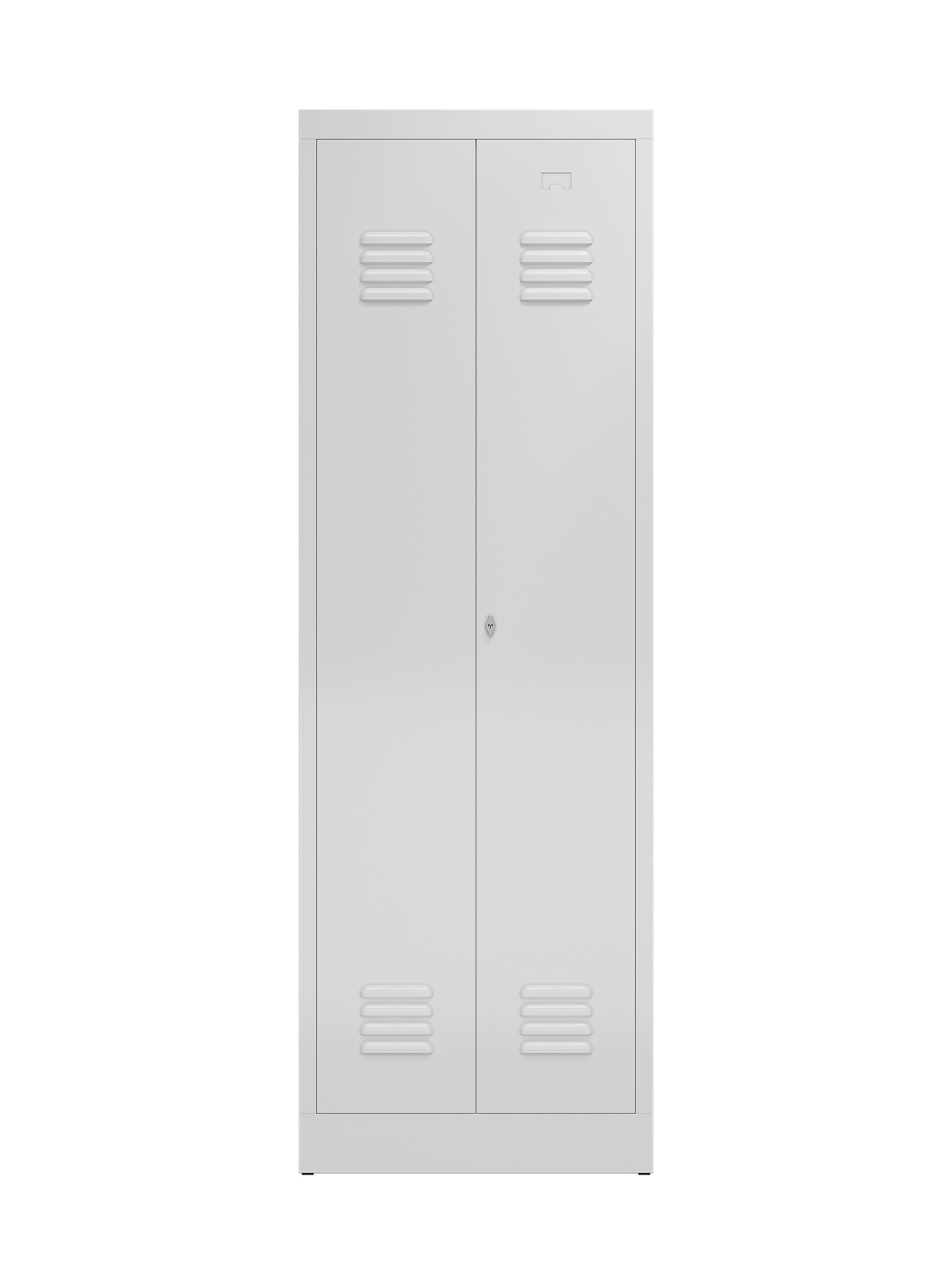 Steelboxx Spind Spind Spindschrank 2 Abteile mittig schließend 180x60x50mm, signalweiß (1-St) Komplett verschweißt und montiert, keine Montage erforderlich