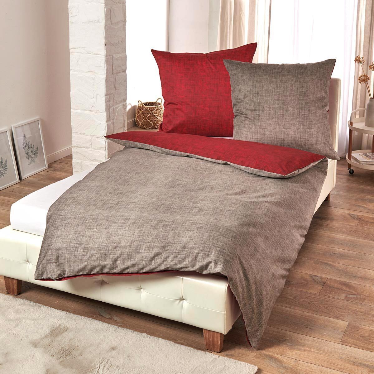 TRAUMSCHLAF Bettwäsche Texture, Mako Satin, 1 teilig, Mako-Satin mit sehr feiner Struktur