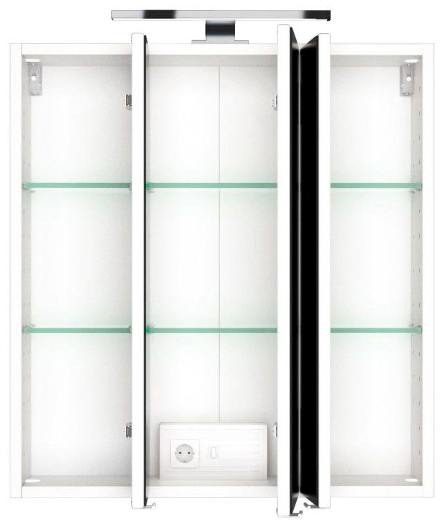 welltime Spiegelschrank Bali Breite 60 cm, mit 3D-Effekt, dank drei Spiegeltüren