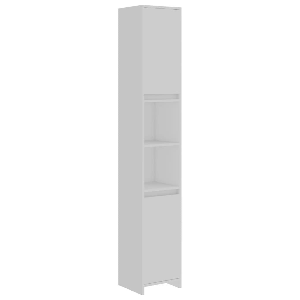 vidaXL Badezimmer-Set Badezimmerschrank Weiß 30x30x183,5 cm Holzwerkstoff, (1-St)
