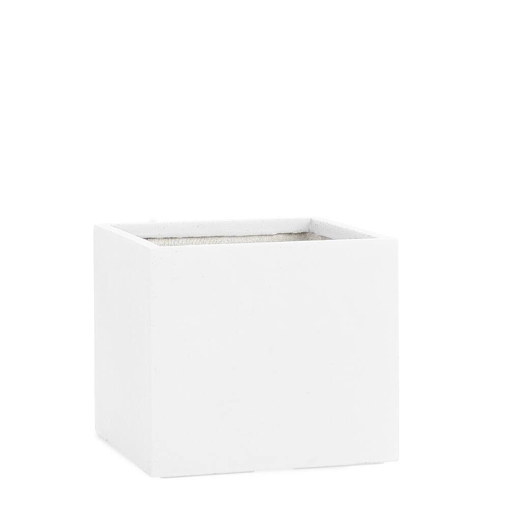 Pflanzwerk® Pflanzkübel CUBE Premium Fiberglas Blumenkübel Frostbeständig mit Lotus-Effekt, Lotus-Effekt - Handgefertigt - Eckig - Frostbeständig