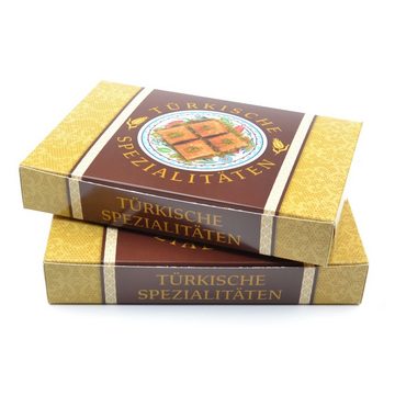 Einwegschale 100 Stück Faltschachteln für Baklava 1000 gr., (250×175×40 mm), fettdicht, lebensmittelecht, Dessert Verpackung Baklava Box Karton