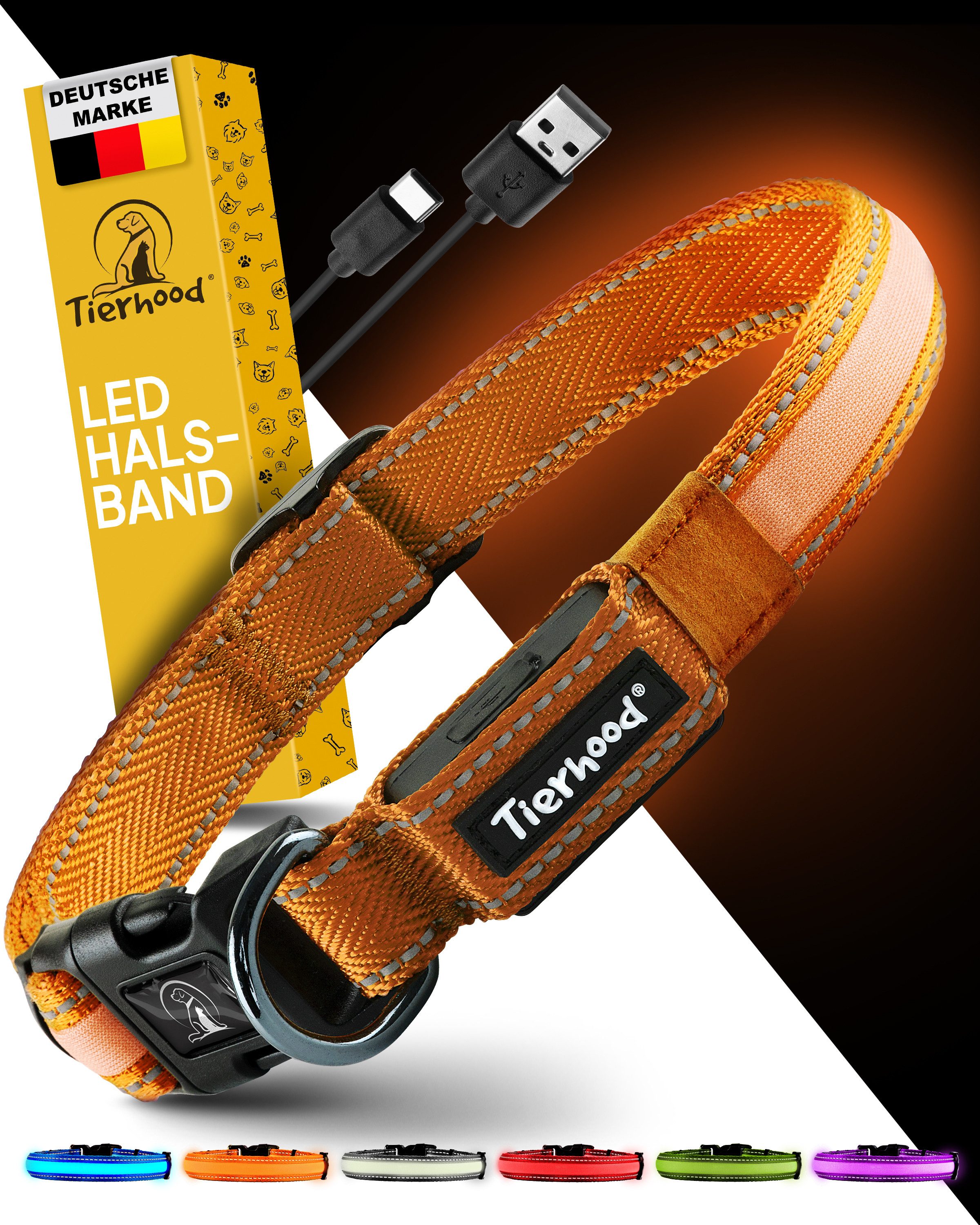 Hundehalsbandleuchte für Hunde, LED-Leuchthalsband