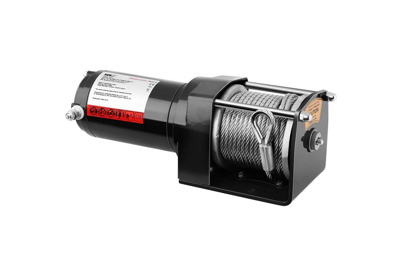 Thumbnail - MSW Seilwinde 1590 kg 12 V Elektrische Motorwinde Umlenkrolle Fernbedienung