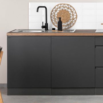 Kochstation Spülenschrank KS-Bruneck >>Bruneck<< 120 cm breit, für viel Stauraum, hochwertige MDF-Fronten