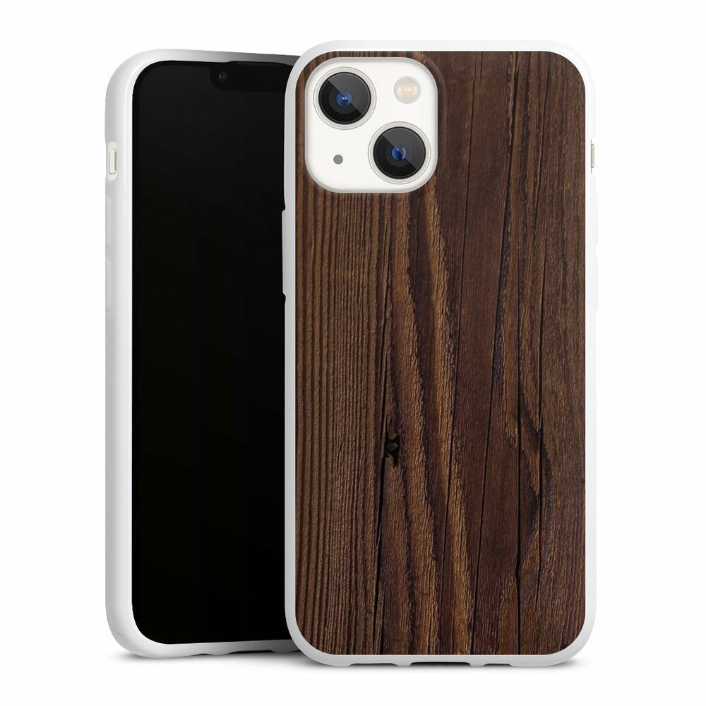 DeinDesign Handyhülle Holzoptik Holz Nussbaum Maserung Holzlook, Apple iPhone 13 Mini Silikon Hülle Bumper Case Handy Schutzhülle