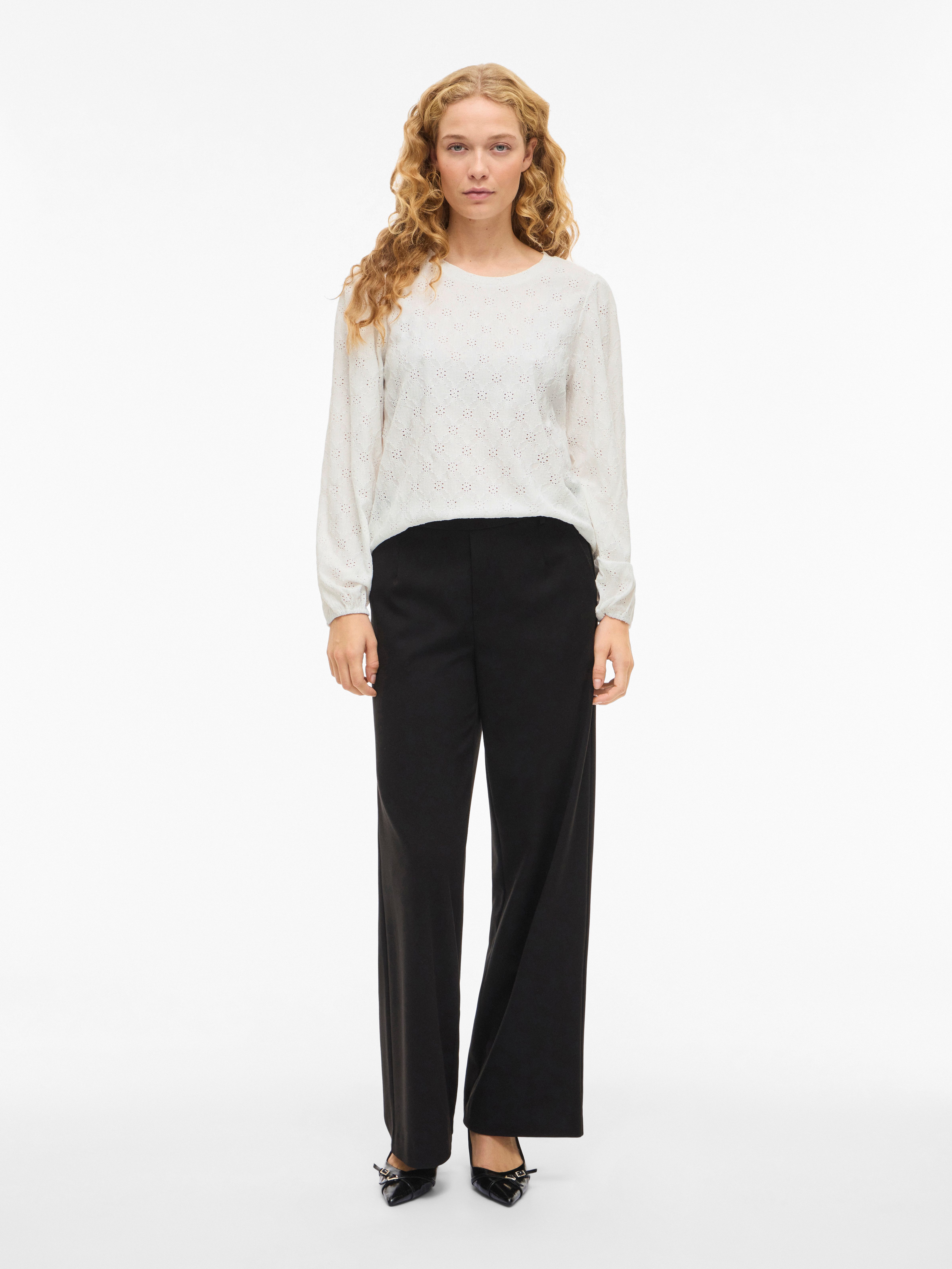 Vila Langarmshirt VIASTA O-NECK L/S TOP - NOOS