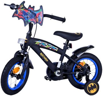 TPFSports Kinderfahrrad DC Batman 12 Zoll, 1 Gang, (Jungs Fahrrad - Rutschfeste Sicherheitsgriffe), Kinder Fahrrad 12 Zoll mit Stützräder Laufrad Jungen Kinderrad