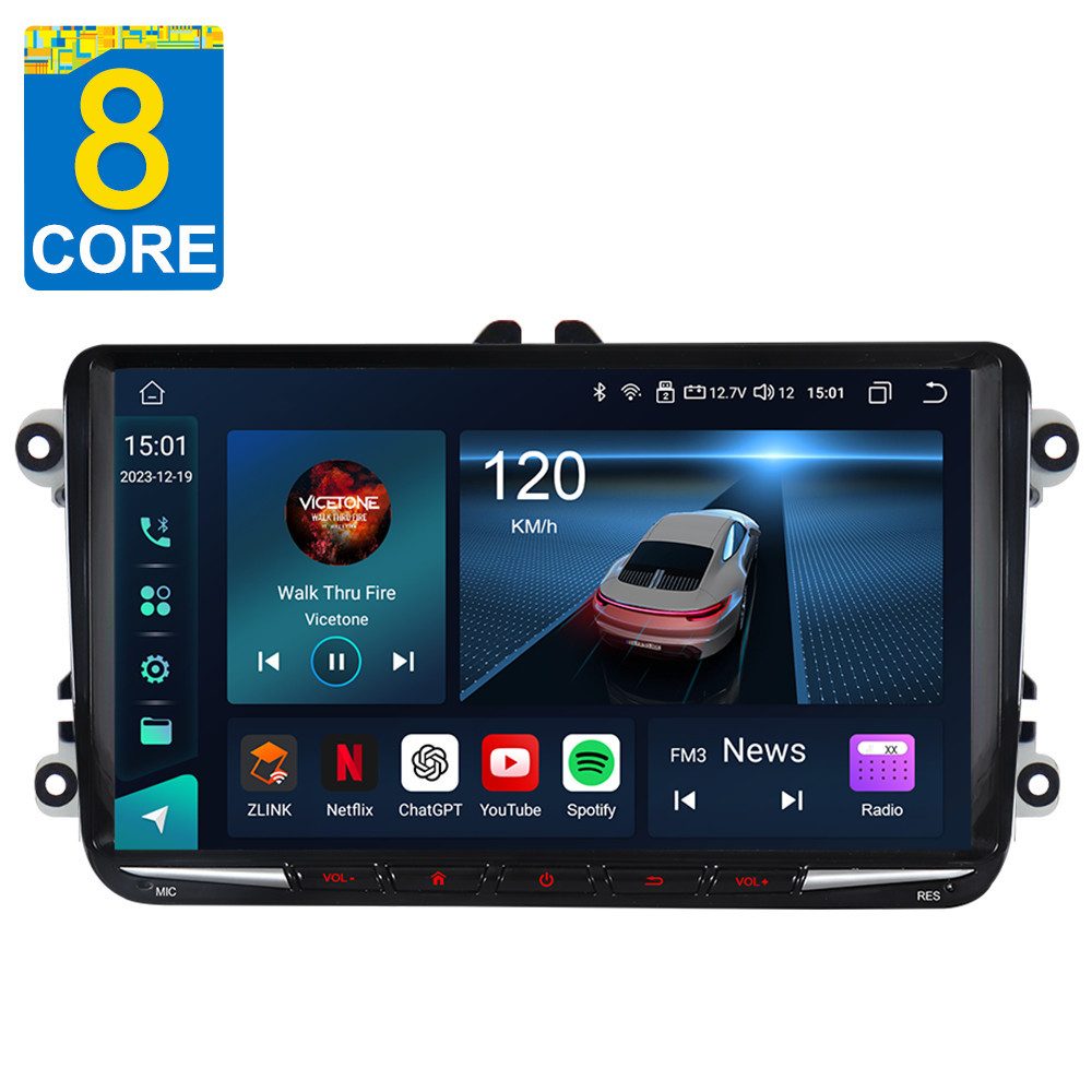 A-Sure 8-Core 4+64G Android Autoradio Navi Für VW GOLF 5 6 Tiguan Touran Polo Autoradio (8Core, 4G LTE, Digitalradio (DAB), FM, AM)