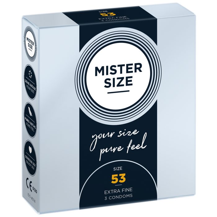 MISTER SIZE Kondome 3 Stück Nominale Breite 53mm gefühlsecht & feucht