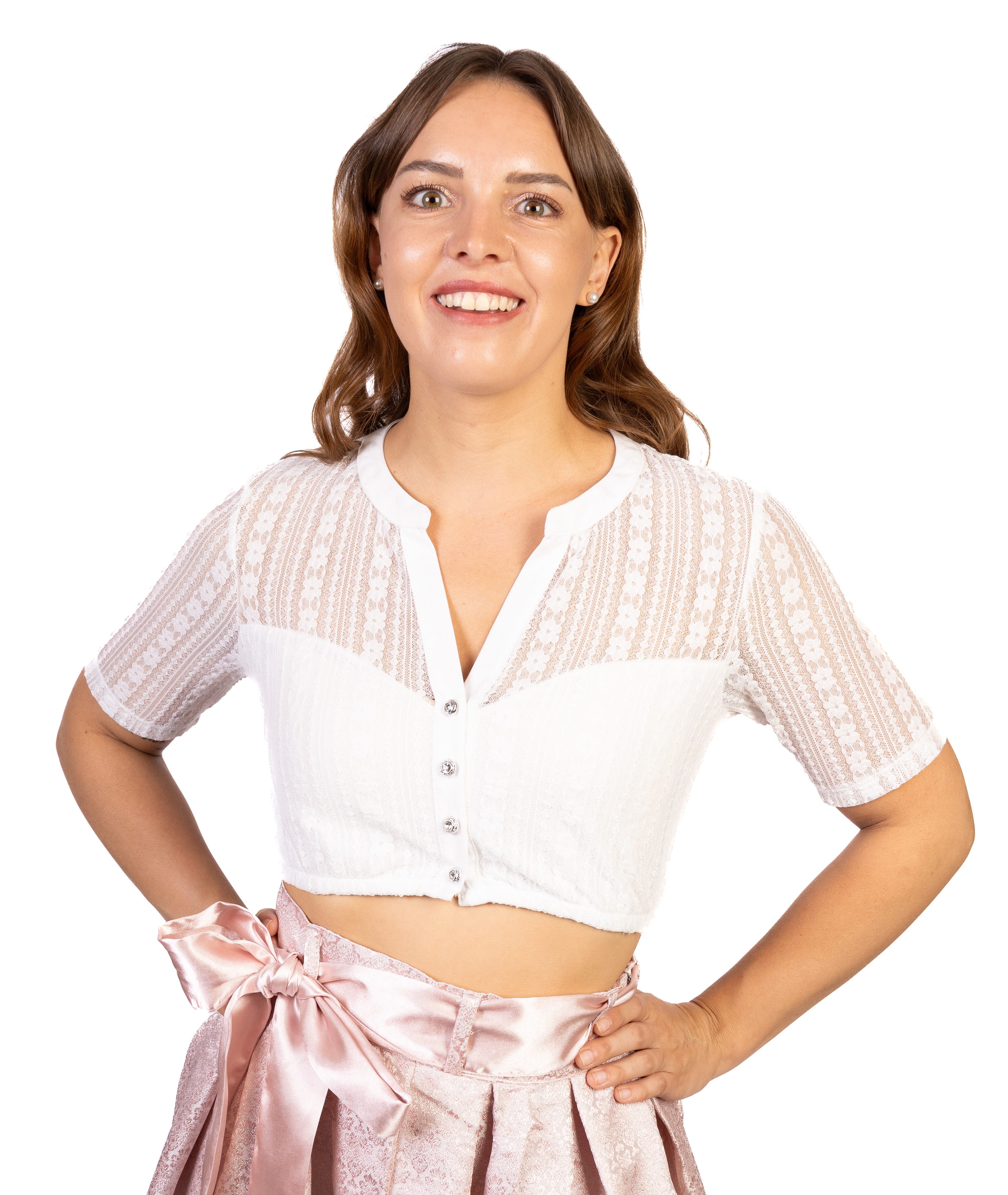 Trachtl Trachtenbluse Trachtl-CLAUDIA Dirndlbluse SpitzeDirndl Weiss 36