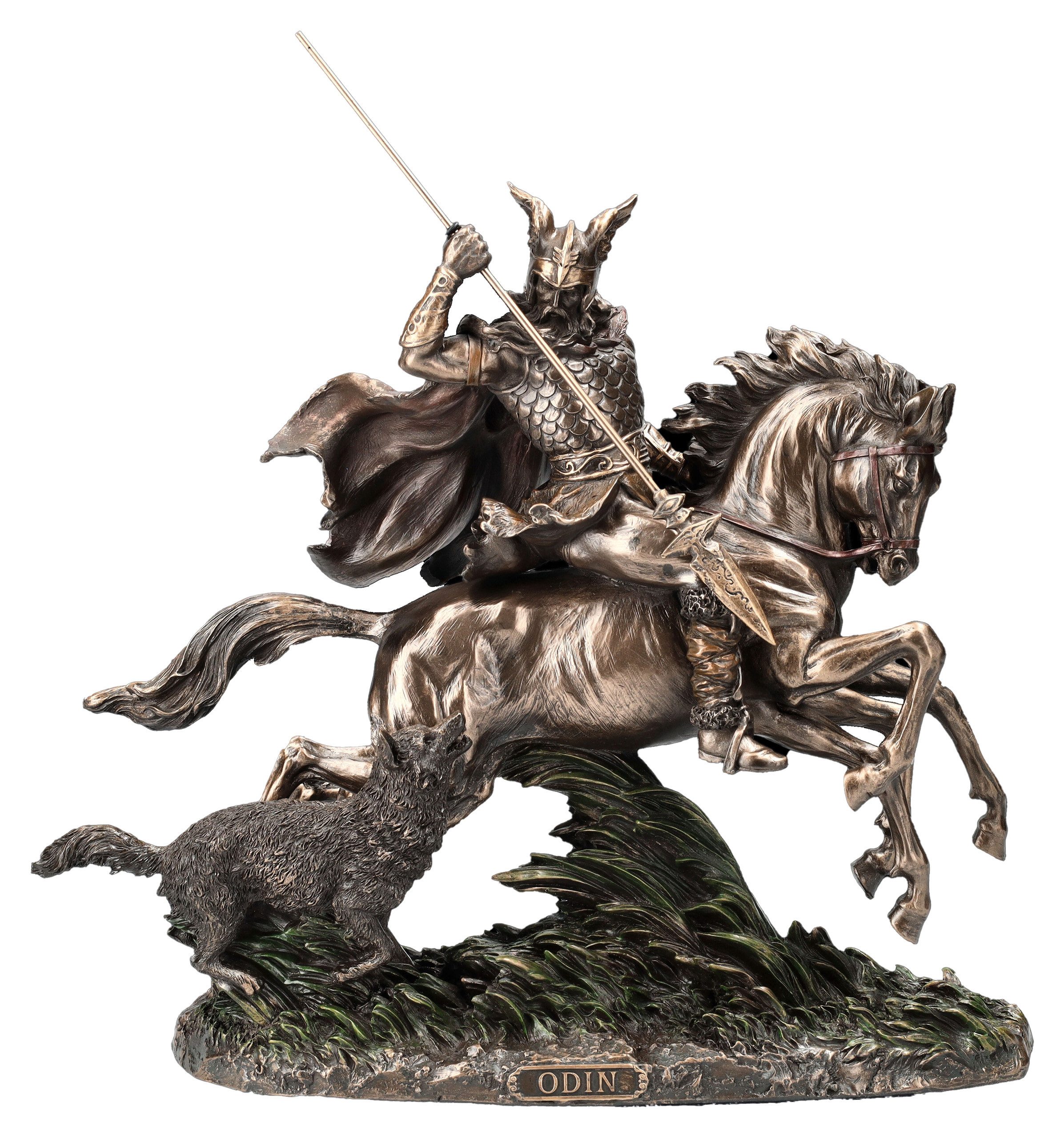 Figuren Shop GmbH Fantasy-Figur Odin Figur reitet auf Sleipnir - Veronese - Götter Statue Mythologie