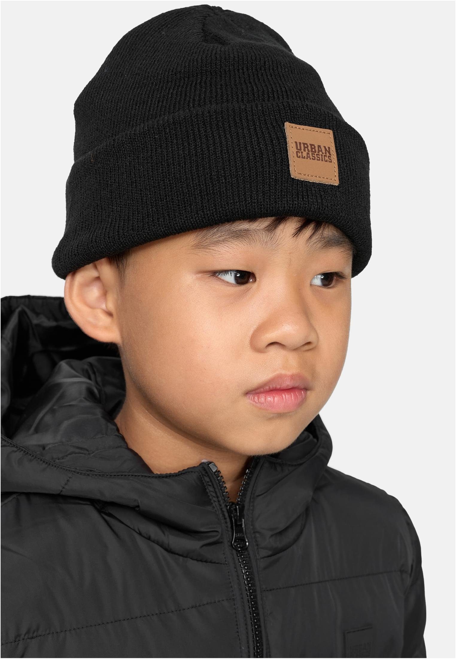 URBAN CLASSICS Beanie (1-St) black Kids grey Logopatch Damen Beanie 2-Pack