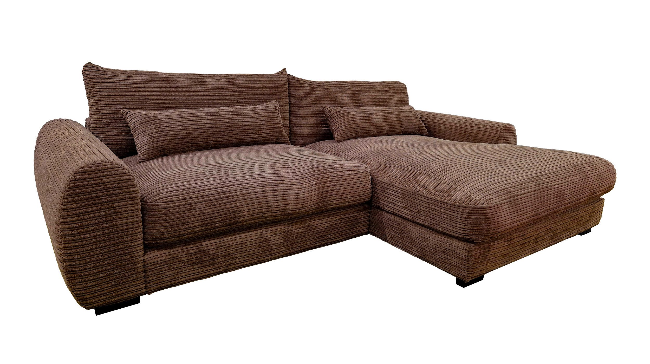 Massivart® Ecksofa Cord / 265 cm breit / Cordsofa mit Nosagfederung / MARK, günstig online kaufen