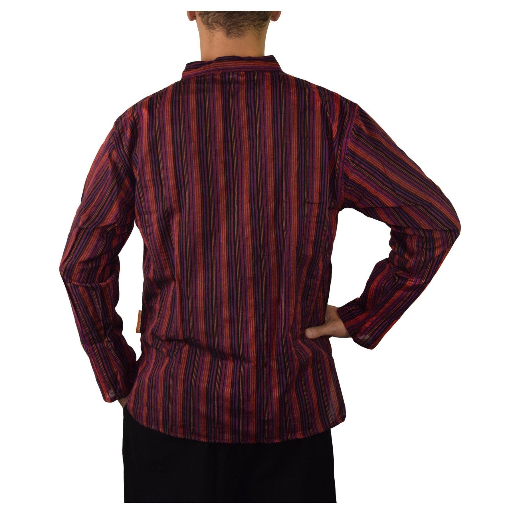 SIMANDRA Streifenhemd Herren Kurta Klassisch Gestreift Rot günstig online kaufen